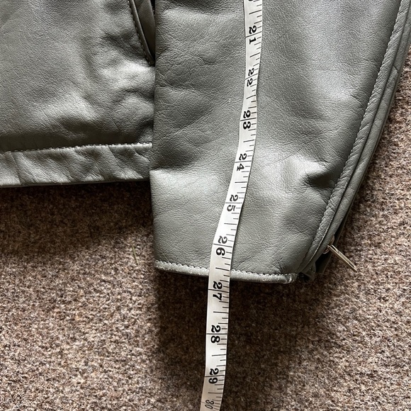 Vintage PARK V Grey Leather Motorcycle Biker Jacket Removable Lining Size 44 USA - Picture 11 of 16